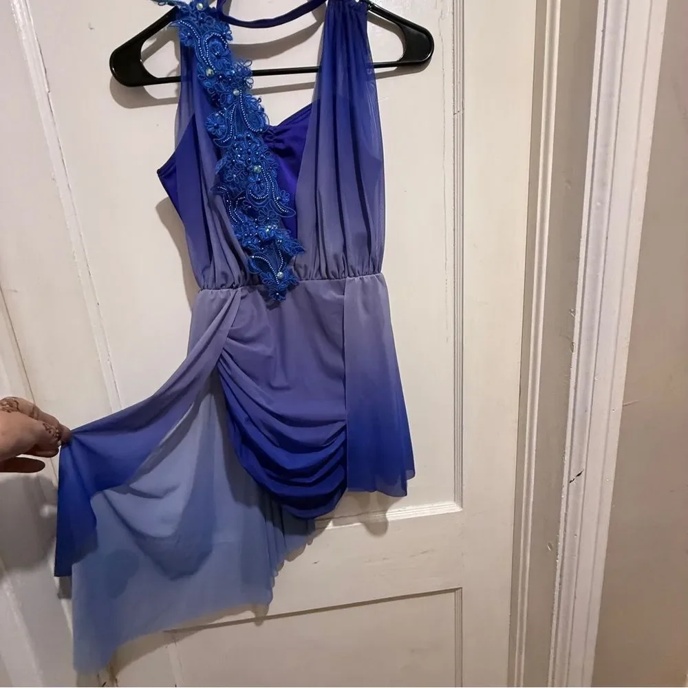 Weissman Blue Ombre Kids One Piece Dance Costume Leotard